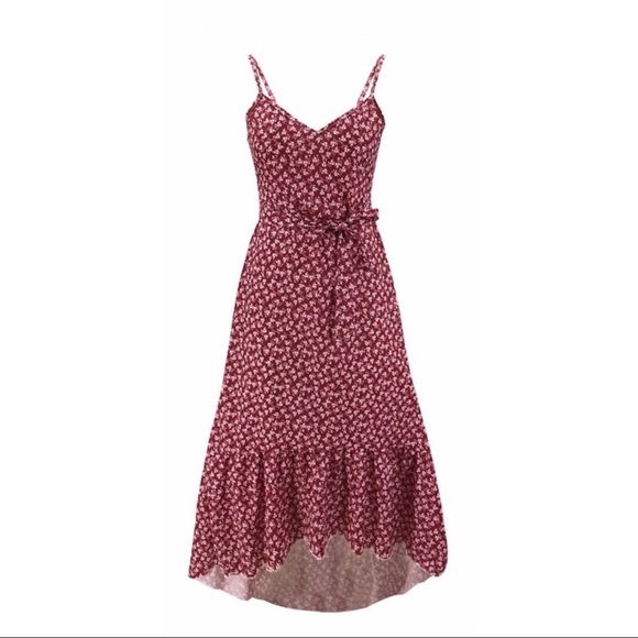 1 LARGE LEFT 💋💋Red Ditsy Floral Sundress - Picture 3 of 10